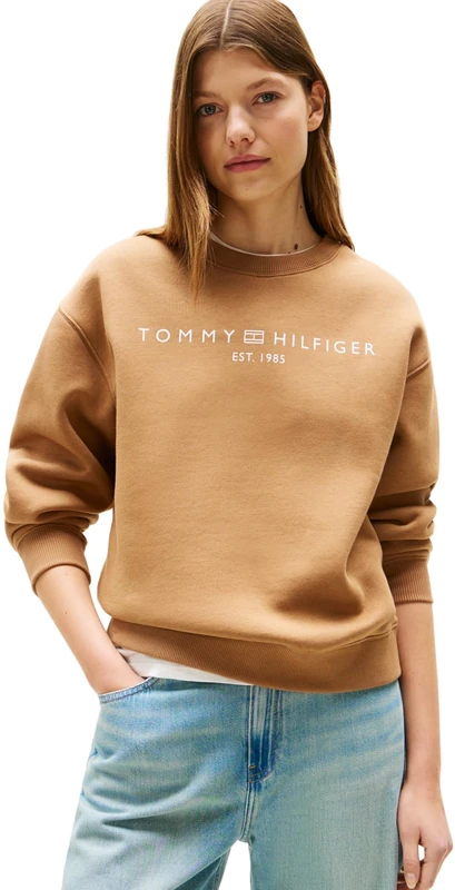 Tommy Hilfiger Women’s Sweatshirt without Hood, Brown (Hickory), XXS