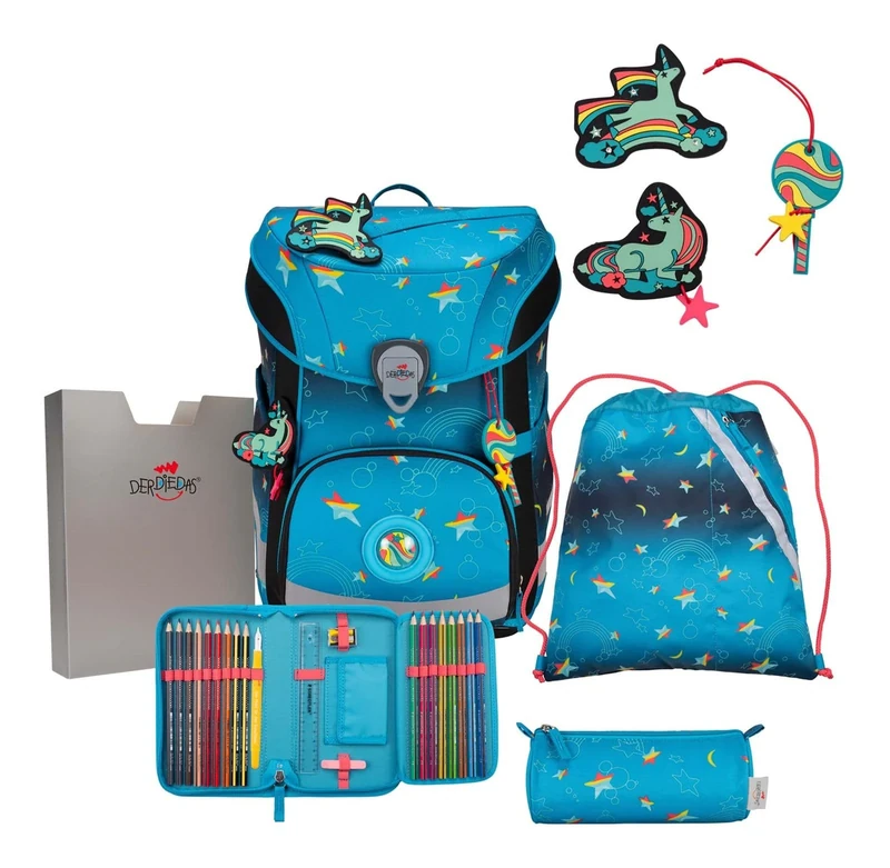 DerDieDas, ErgoFlex Easy LED Kit, Rainbow Star, Rainbow Star, One Size, luggage