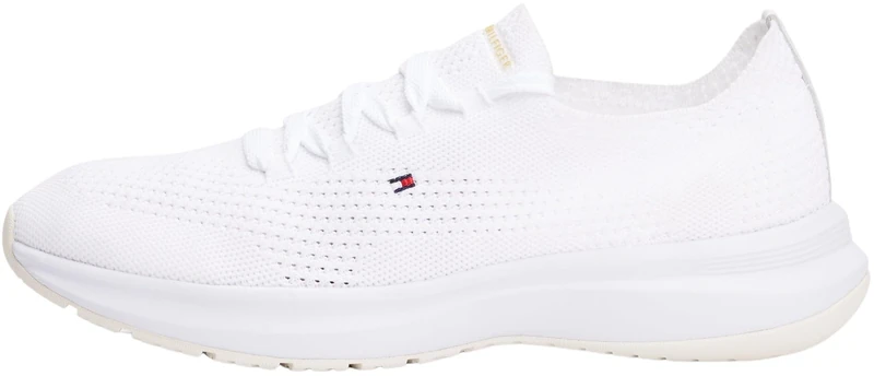 Tommy Hilfiger Women’s Knit Low Top Runner Trainers, White (White), 3.5