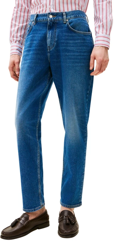 Tommy Hilfiger Men's Tapered Harlem Mid Rise Jeans, Blue (Bronson Indigo), 30W/36L - Image 1