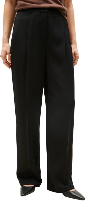 Tommy Hilfiger Women's Straight Cut Relaxed Fit Twill Trousers, Black (Black), 12