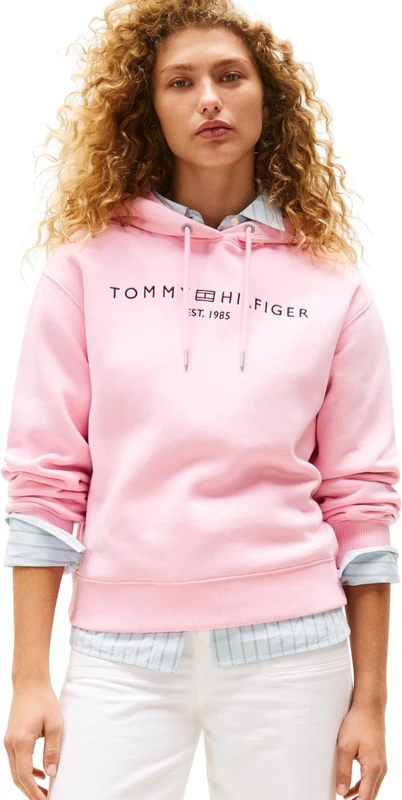Tommy Hilfiger Women’s Hoodie with Logo, Pink (Classic Pink), XXXL