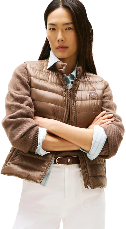 Tommy Hilfiger Women’s Mock Collar Gilet, Brown (Hot Coco), XL