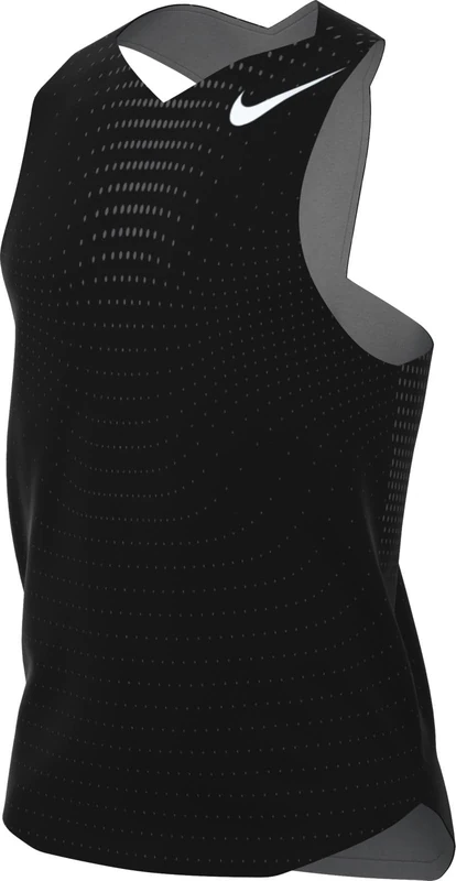 Nike Aeroswift Dri-Fit ADV Running Singlet for Men, Black/Summit White, FN4231-010, M - Image 1