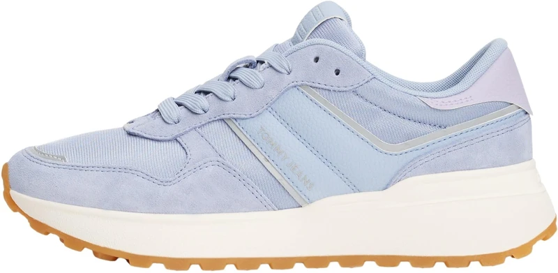 Tommy Jeans Women’s Cleated Suede Runner Trainers, Blue (Blue Chime), 5