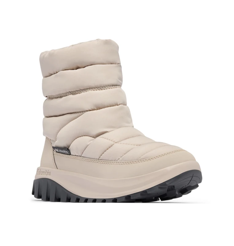 Columbia Women's Snowtrot Mid Snow Boot, Soft Taupe/Shark, 8.5 Wide