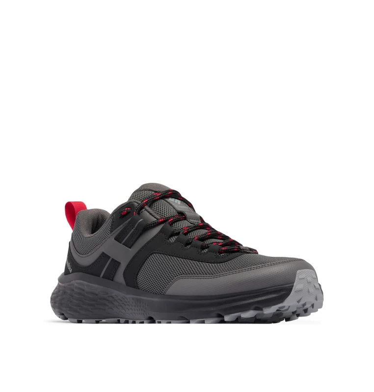 Columbia Men's Konos Low Hiking Shoes, Dark Grey/Mountain Red, 9 Wide - Image 1