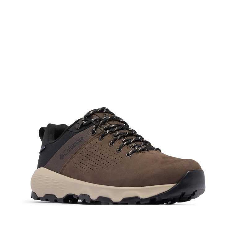 Columbia Men's Newton Nimble Leather, Low Rise Trekking and Hiking Shoes, Tundra/Black, 9 Regular