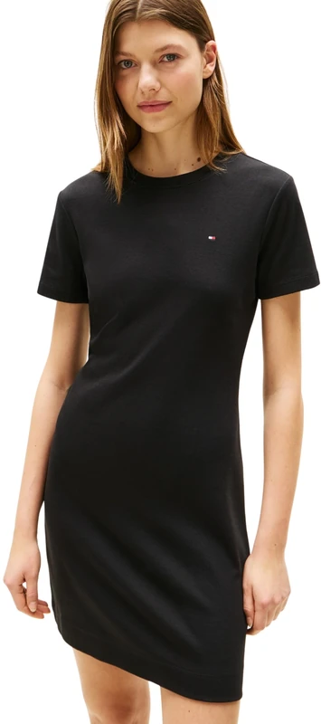 Tommy Hilfiger Women’s New Cody Slim Short Cotton Dress, Black (Black), XXL