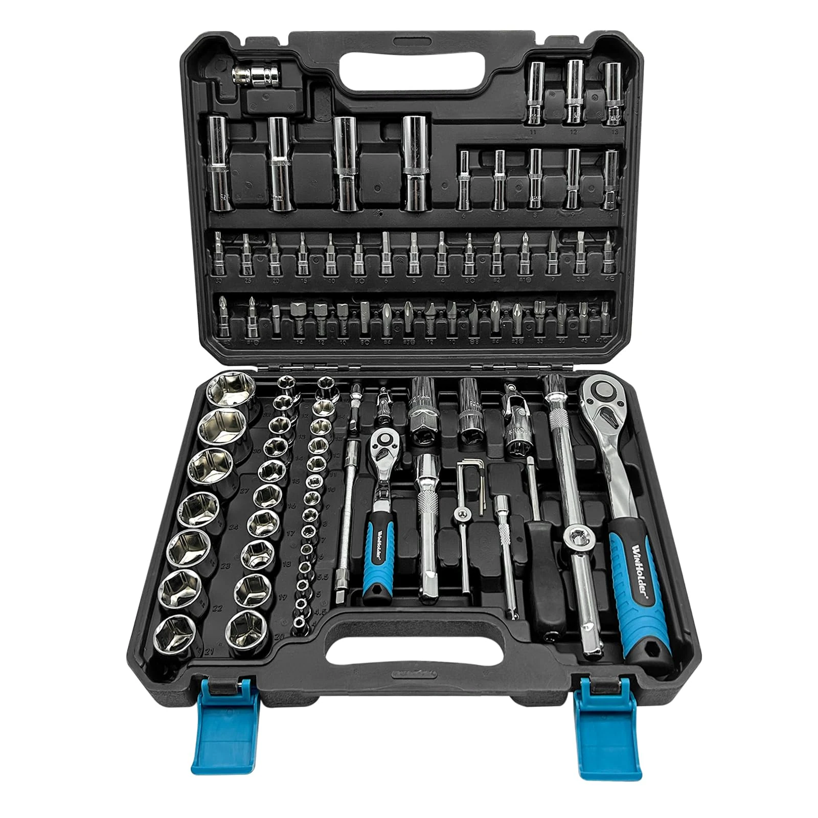 WinHolder Ratchet Wrench Socket Set DIY Tools, Bits, with Case (94PCS)