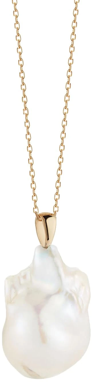 MATEO New York, Womens 14kt Gold Baroque Pearl Necklace