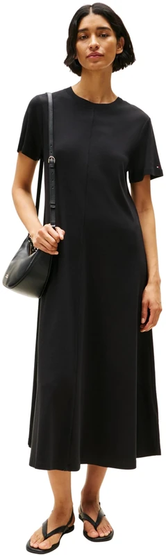 Tommy Hilfiger Women's Modern Cody Ankle TEE DRS WW0WW46710 T-Shirt Dress, Black (Black), XXS