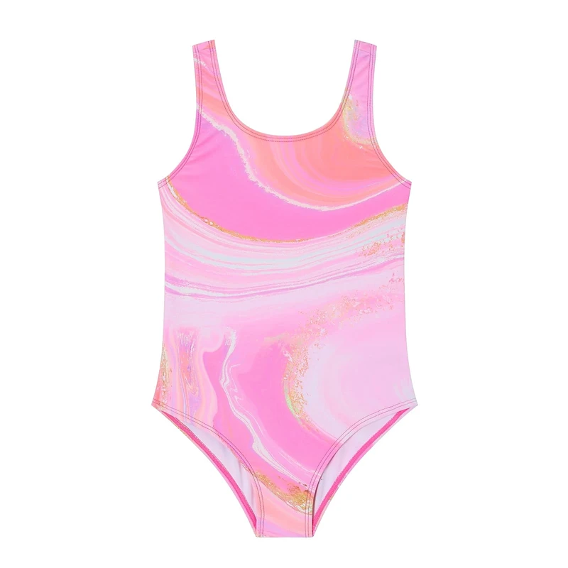 Ewbob Girls Pink One-Piece Quick-Dry Swimsuit - Size 11-12Y