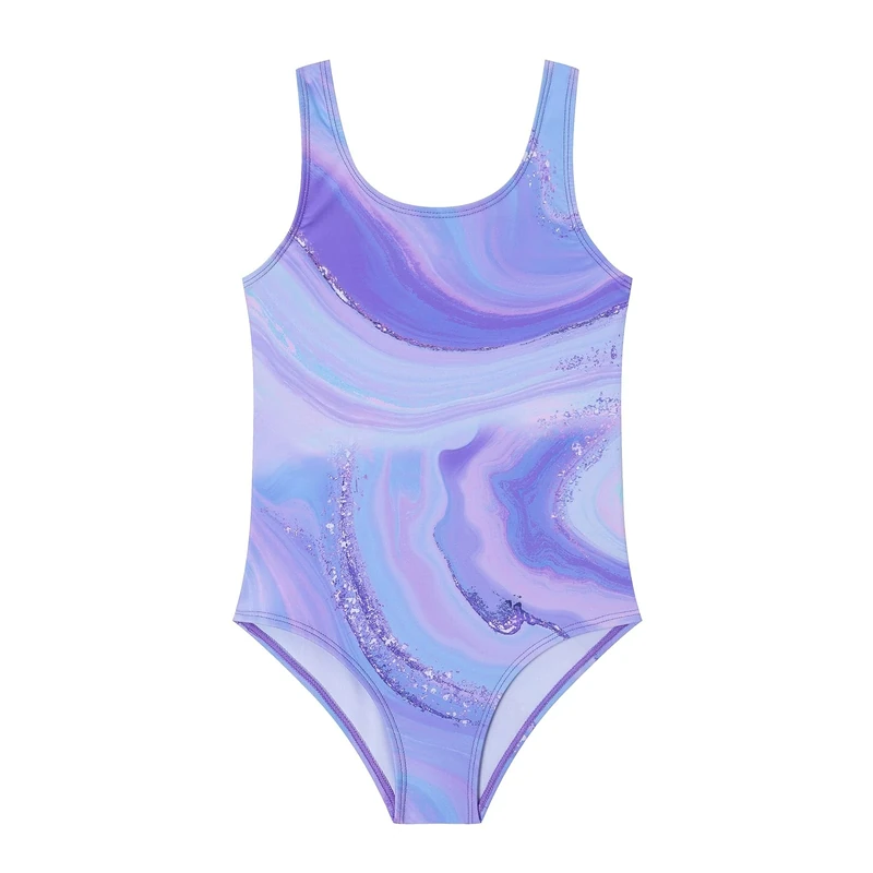Ewbob Girls One Piece Swimsuit - Quick Dry Purple 11-12Y