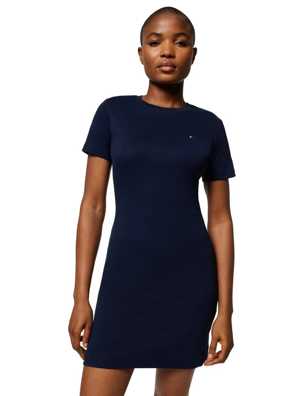 Tommy Hilfiger Women’s New Cody Slim Short Cotton Dress, Blue (Dark Night Navy), M