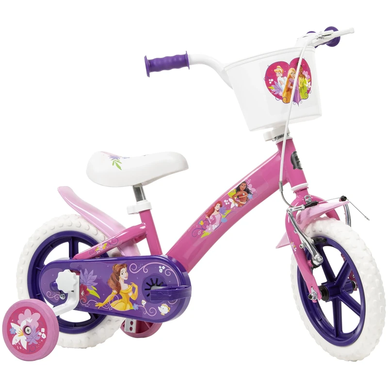 Toimsa Disney Princess 12" Bicycle, with Stabilisers and Basket for Ages 3-5 - Image 1