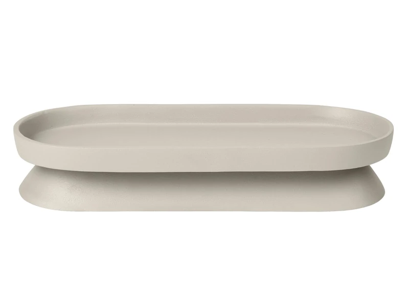 Broste Copenhagen Holger 71177697 Candle Bowl Powder-Coated Aluminium Sand 31.5 x 13 x 5.5 cm