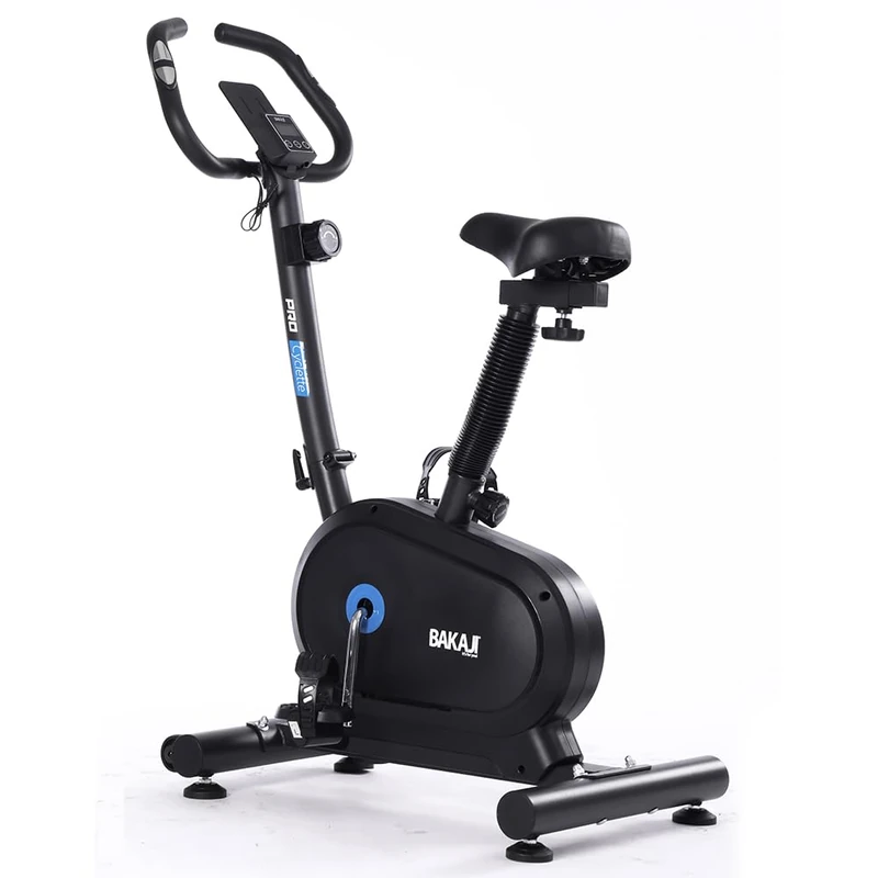 BAKAJI Home Exercise Bike with LCD Display and 8 Resistance Levels, Spinning Bike Fitness for Cardio Training, Legs, Belly, Hips with Adjustable Padded Seat