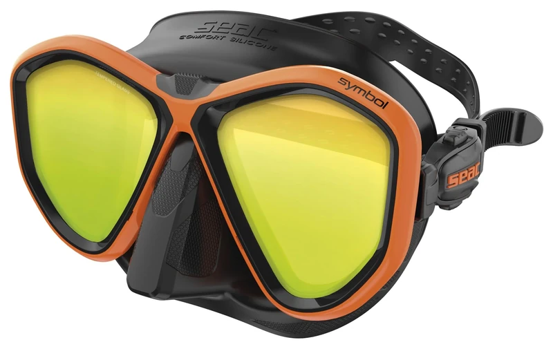 Seac Symbol, Made in Italy diving mask with two lenses and 3D buckle