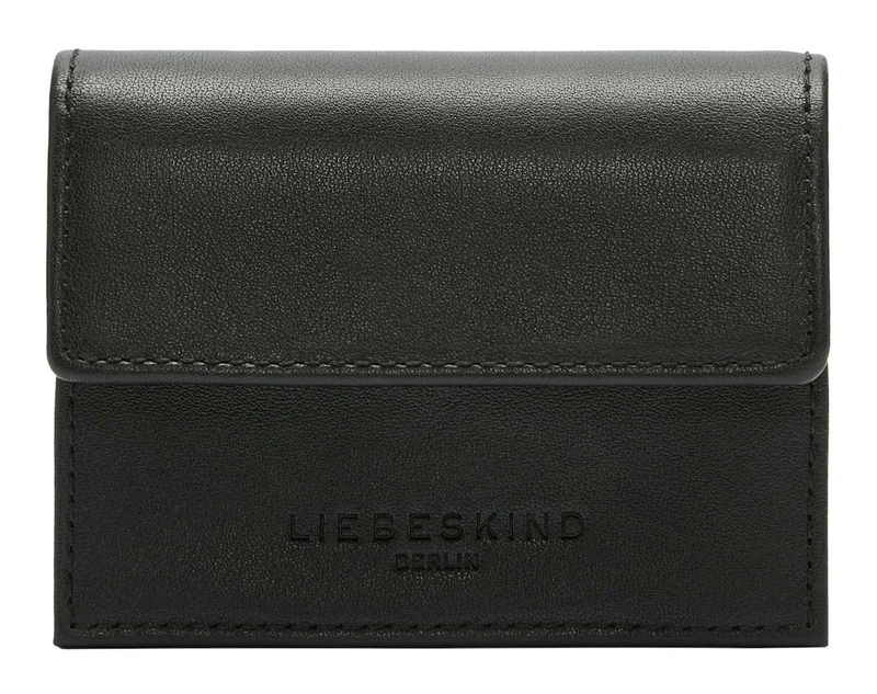 LIEBESKIND Berlin Leather Purse Soft Nappa Akkordeon Wallet Black