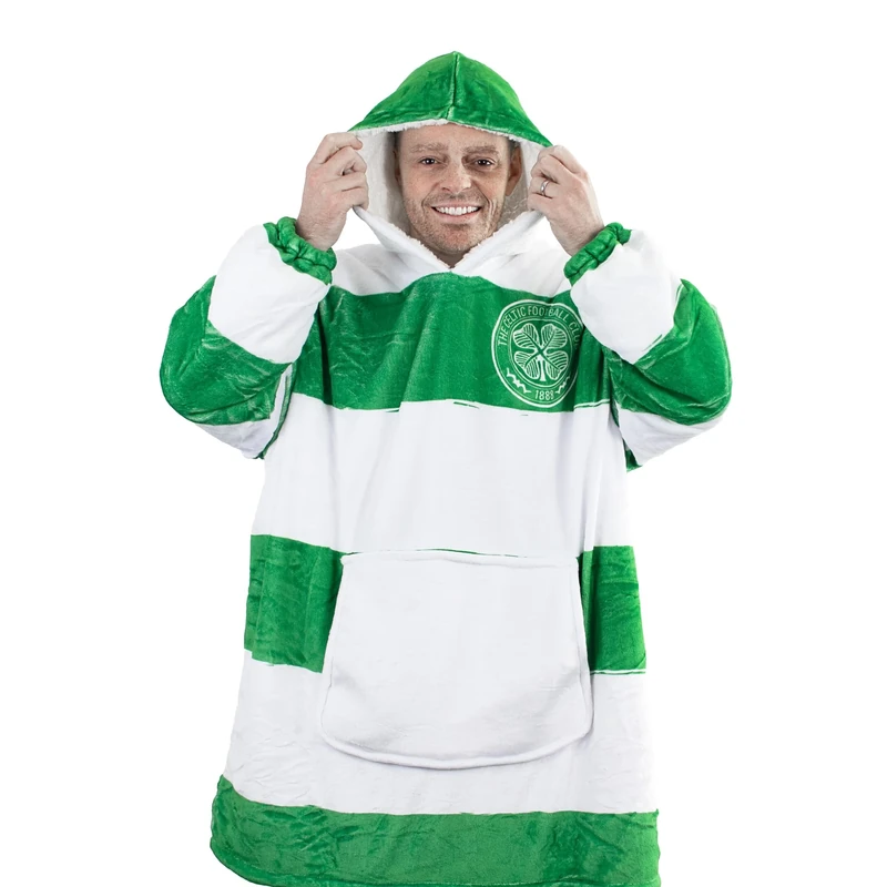 The Gift Scholars Celtic FC Officially Licensed Oversized Sherpa Fleece Hoodie – Ultra-Soft, Cozy Wearable for Adult Fans