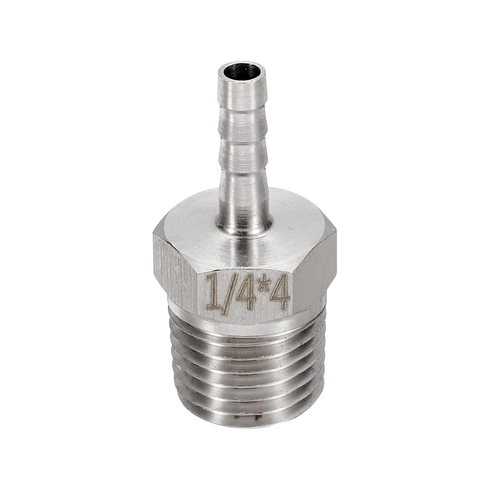 sourcing map 5pcs Stainless Steel Barbed Fitting 1/4" NPT Male to 1/8" Hose ID for Home Brew Pipe Fitting Direct Thread Tower Connector Durable Construction