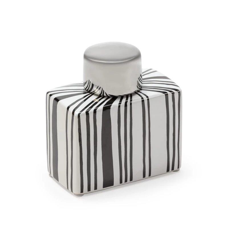 Tibor 13 x 7 x 14 cm Ceramic Blue/Black/Platinum