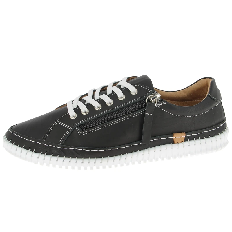 Andrea Conti Women's Low Top Trainers, Black, 8.5 UK