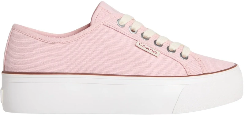 Calvin Klein Women’s Logo Tag Platform Vulcanised Trainers, Pink (Sweet Pink/Cappuccino), 7