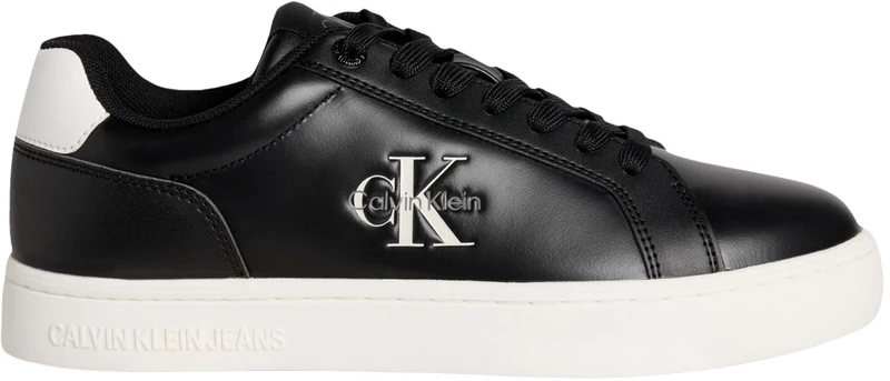 Calvin Klein Women’s Classic Mono Logo Cupsole Trainers, Black (Black/Bright White), 5