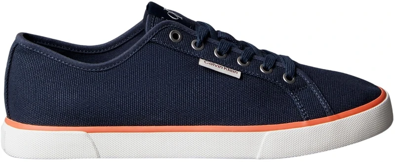 Calvin Klein Jeans Men's ESS Vulc Low MG CV YM0YM01301 Low Top, Blue (Calvin Navy/Bright White/Tigerlily), 10.5