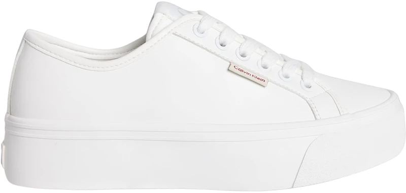 Calvin Klein Women’s Flatform Vulcanised Trainers, White (Bright White), 3