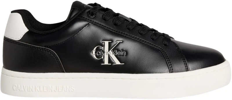 Calvin Klein Jeans Men's Classic Cupsole Mono LTH YM0YM01369 Low Top, Black (Black/Bright White), 12