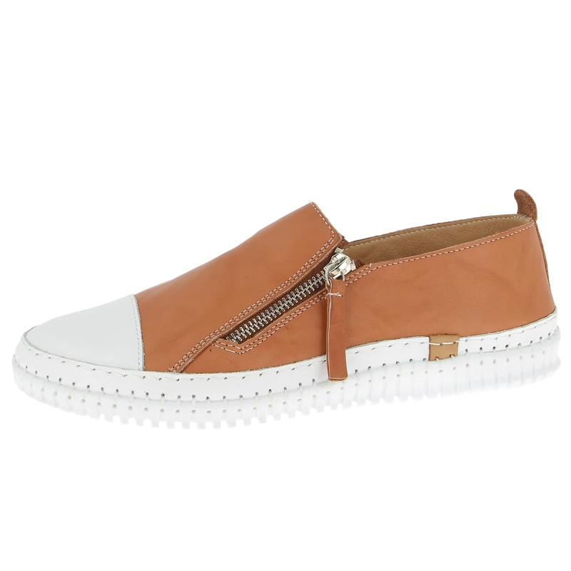 Andrea Conti Women's Low Top Trainers, Cognac, 4 UK