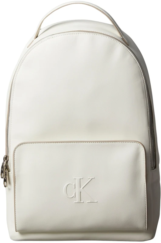 Calvin Klein Women’s Sculpted Impression Slim Backpack with Laptop Compartment, White (Lily White), One Size