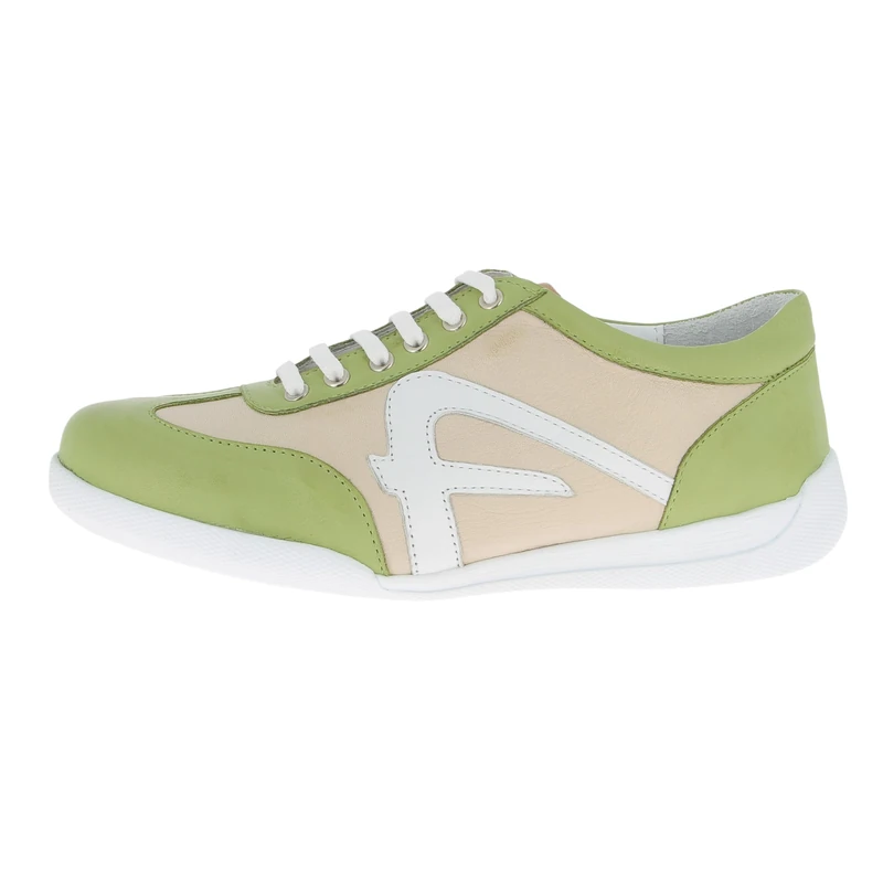 Andrea Conti Women's Low Top Trainers, Kiwi Cream, 6 UK