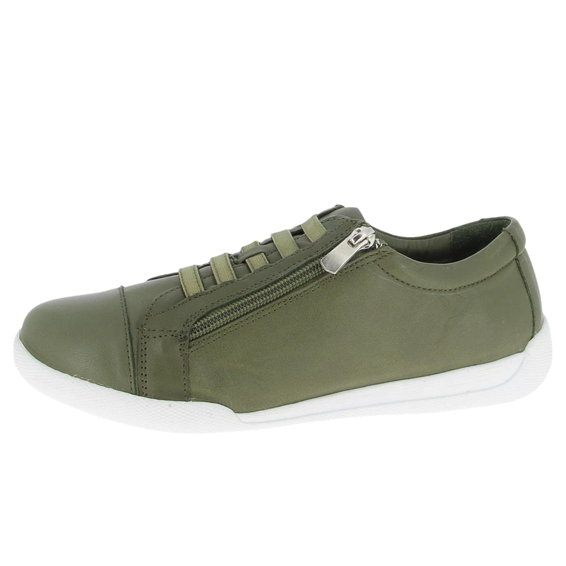 Andrea Conti Women's Low Top Trainers, Olive, 41 EU, Olive, 8.5 UK