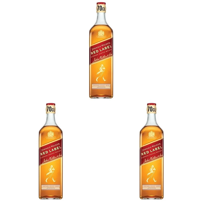 Johnnie Walker Red Label | Blended Scotch Whisky | 40% vol | 70cl | Iconic Scottish Whisky Enjoy Neat or in Mixed Drinks | Blended from up to 35 Whiskies | Notes of Smoke | Cinnamon & Honey