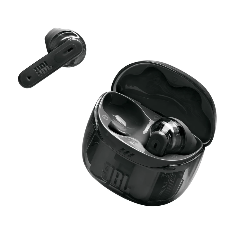 JBL Tune Flex Ghost 2, Wireless Noise Cancelling Bluetooth Earbuds with 48h Playtime, IP54 Water and Dust Resistant, Multi-Point Connection, Ergonomic Design, Open-Back Stick Design, Black Ghost