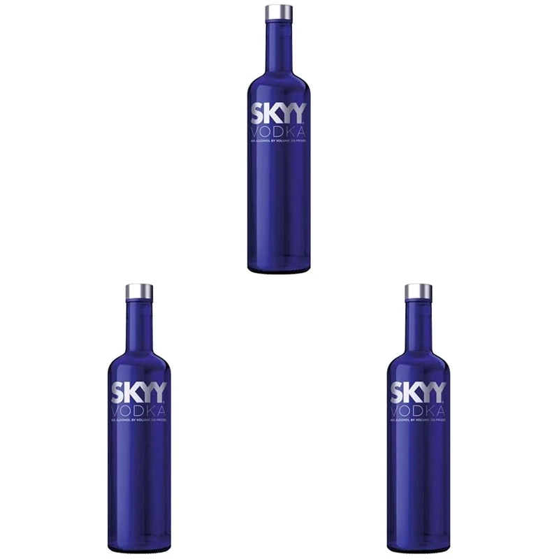SKYY Vodka 70 cl, 40% ABV - Premium Quadruple Distilled American Vodka (Pack of 3)