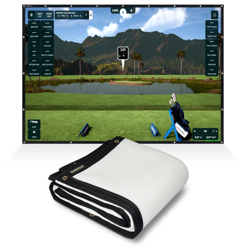 SimSpace Platinum Golf Impact Screen - Projector Screen for Golf Simulator for Home, 4 Layer Performance with Impact-Resistant Foam, Noise Reduction, Ultra 4K HD Clarity, 3.6 x 2.7 metres