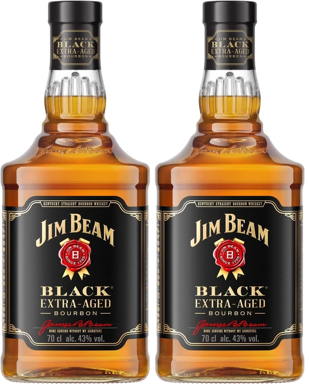 Jim Beam Black Label Kentucky Straight Bourbon Whiskey, 70 cl (Pack of 2)