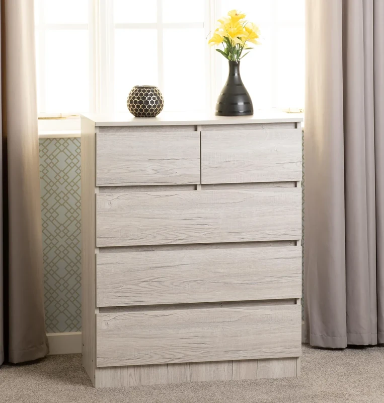 Seconique Malvern 3+2 Drawer Chest in Urban Snow