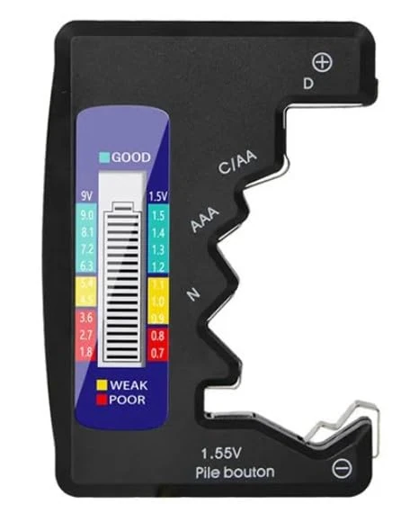 Universal Battery Tester Checker, Digital Battery Capacity Level Tester for C AA AAA D N 9V 1.5V Button Cell Small Mini Batteries