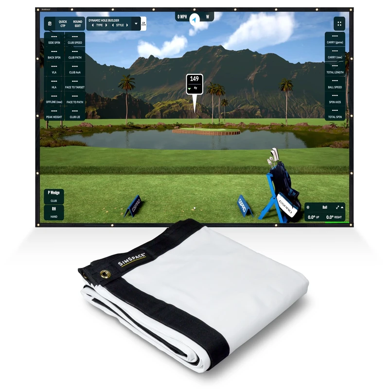 SimSpace Unisex Elite Golf Impact Screen, White, 3.3 X 2.525 Metres EU