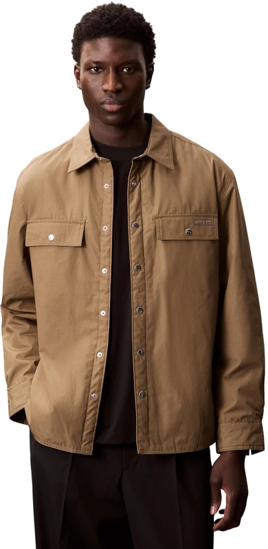 Calvin Klein Jeans Men's LS CTTN FLLD RLXD SH LV04RC401G Jackets, Yellow (Capers), S