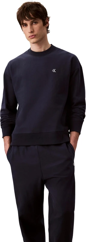 Calvin Klein Men’s Premium Terry Monogram Drawstring Jogging Bottoms, Blue (Dark Sapphire), XL - Image 1