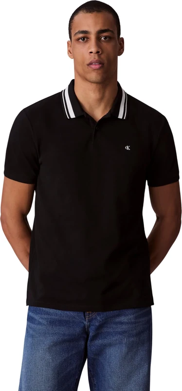 Calvin Klein Jeans Men's SS CSL PQ CLSSC TPPD LV04RC276G Polos, Black (Black), XXL
