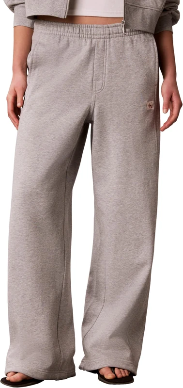 Calvin Klein Women’s Badge Logo French Terry Cotton Joggers, Grey (Bc06 Grey Heather), M - Image 1
