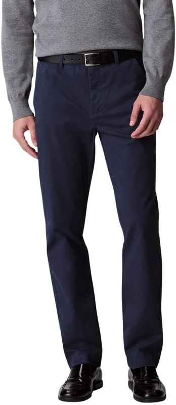 Calvin Klein Men’s Signature Slim Fit Cotton Chinos, Blue (Ink), 32W/28L